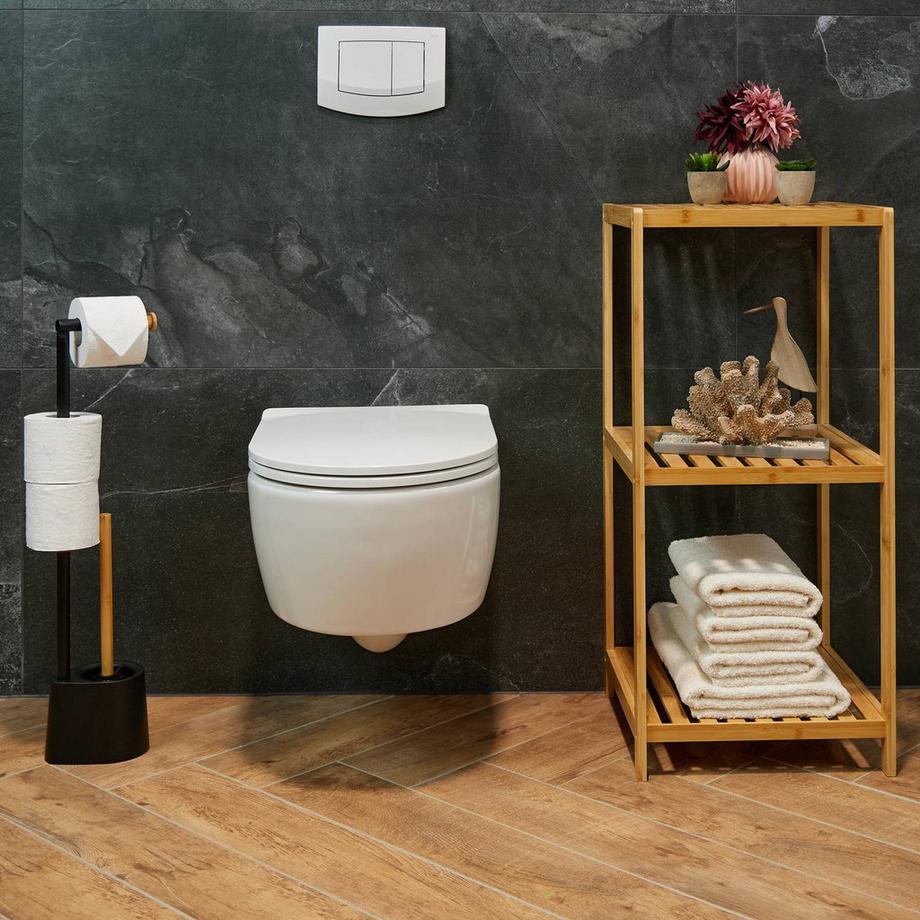 Northix Toilettenstuhl aus Bambus und Edelstahl  