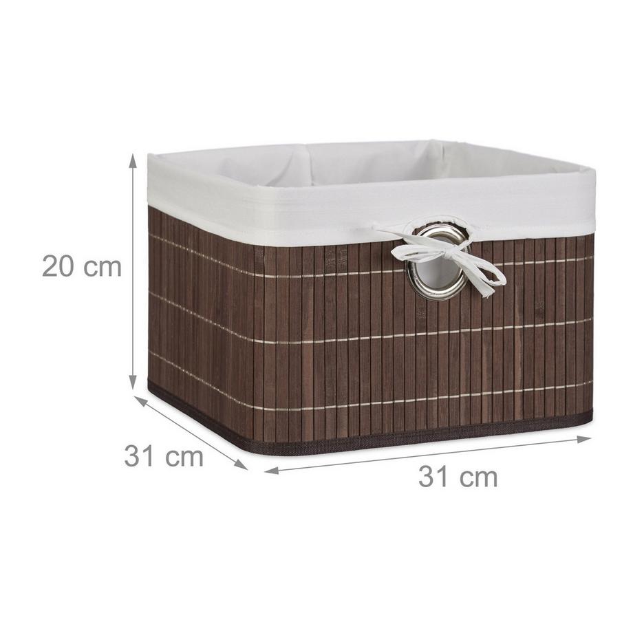 B2X Panier de rangement en bambou  