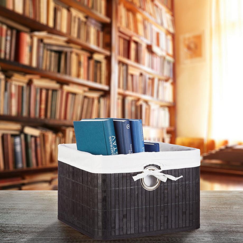 B2X Panier de rangement en bambou  