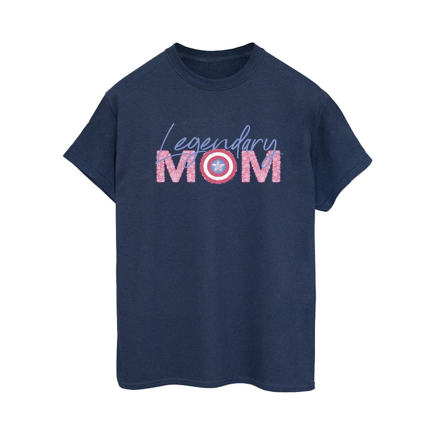Image of Avengers Captain America Mum Tshirt Damen Marine L