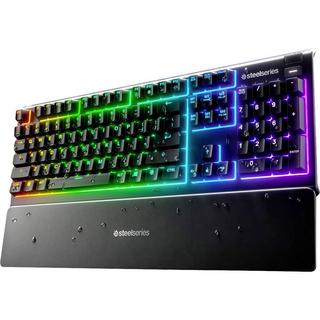 steelseries  Apex 3 USB Gaming-Tastatur Deutsch, QWERTZ Schwarz Beleuchtet, Handballenauflage 
