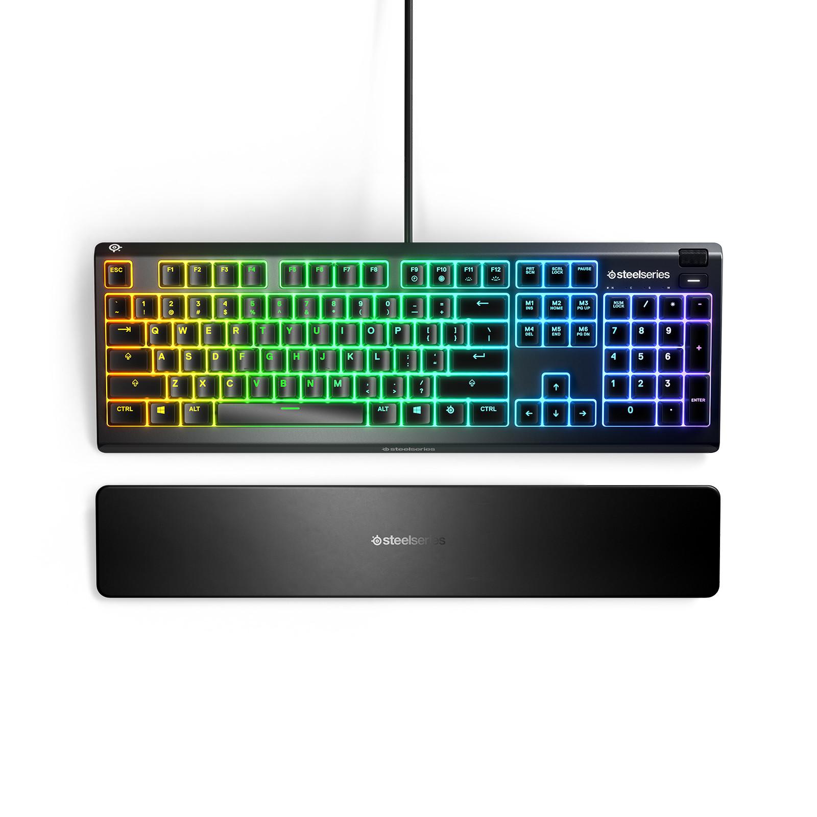 steelseries  Apex 3 USB Gaming-Tastatur Deutsch, QWERTZ Schwarz Beleuchtet, Handballenauflage 