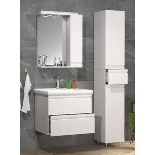 VCM Ensemble de meubles de salle de bains 4 pièces lavabo 60 cm lavabo sans poignée tiroir armoire de toilette armoire haute Silora L  