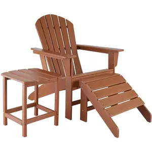 Chaise de jardin avec repose-pieds et table