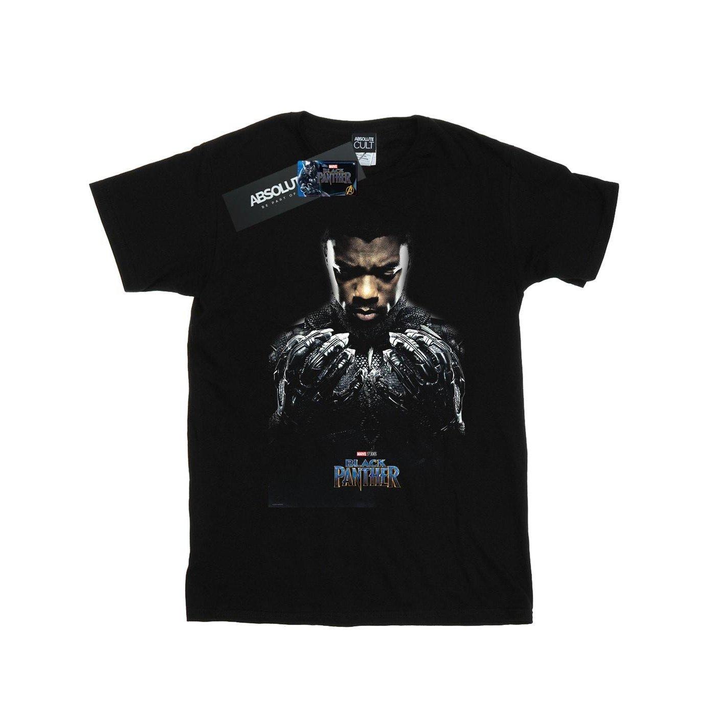 Image of Black Panther T'challa Poster Tshirt Jungen Schwarz 116