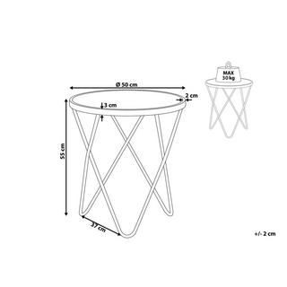 Beliani Table d'appoint en Verre de sécurité Glamour MERIDIAN  