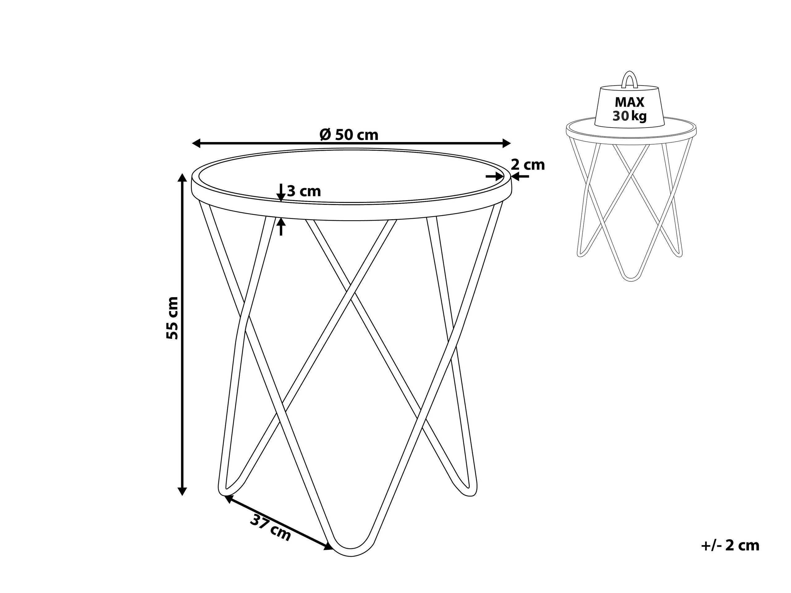 Beliani Table d'appoint en Verre de sécurité Glamour MERIDIAN  