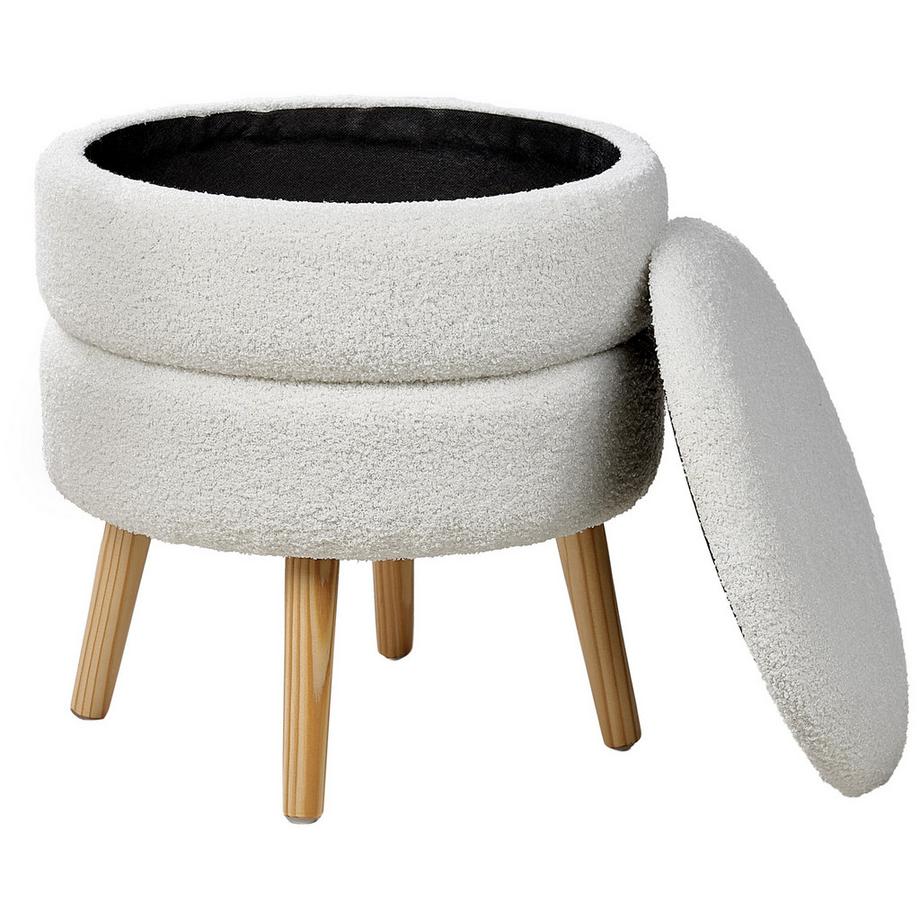 Beliani Hocker mit Stauraum aus Bouclé Minimalistisch OKATON  