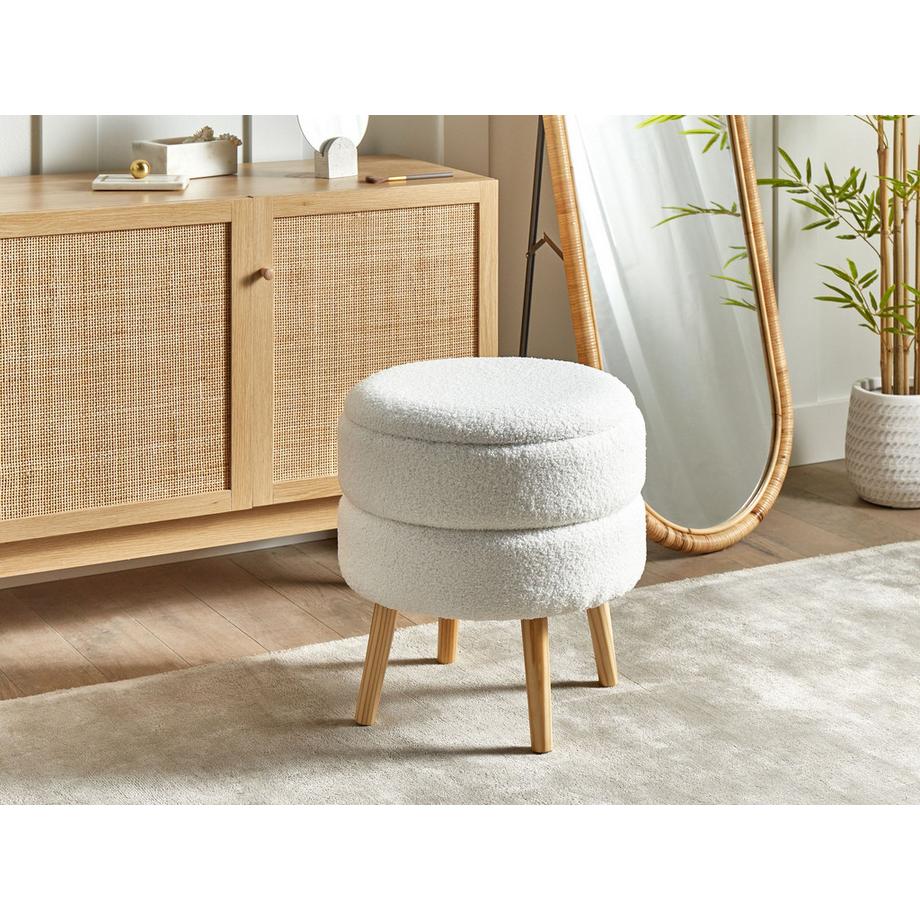Beliani Hocker mit Stauraum aus Bouclé Minimalistisch OKATON  