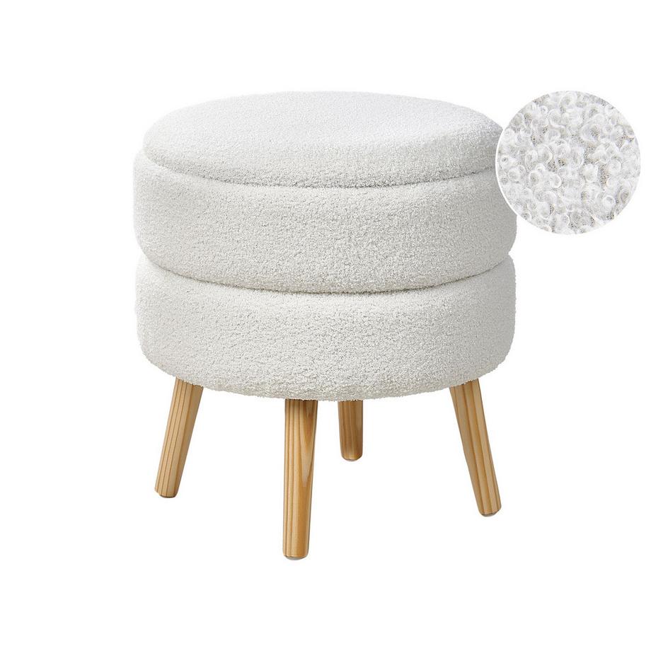 Hocker mit Stauraum aus Bouclé Minimalistisch OKATON