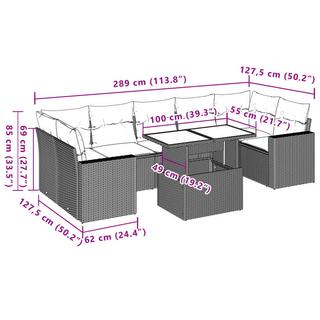 VidaXL Ensemble de canapés de jardin rotin synthétique  