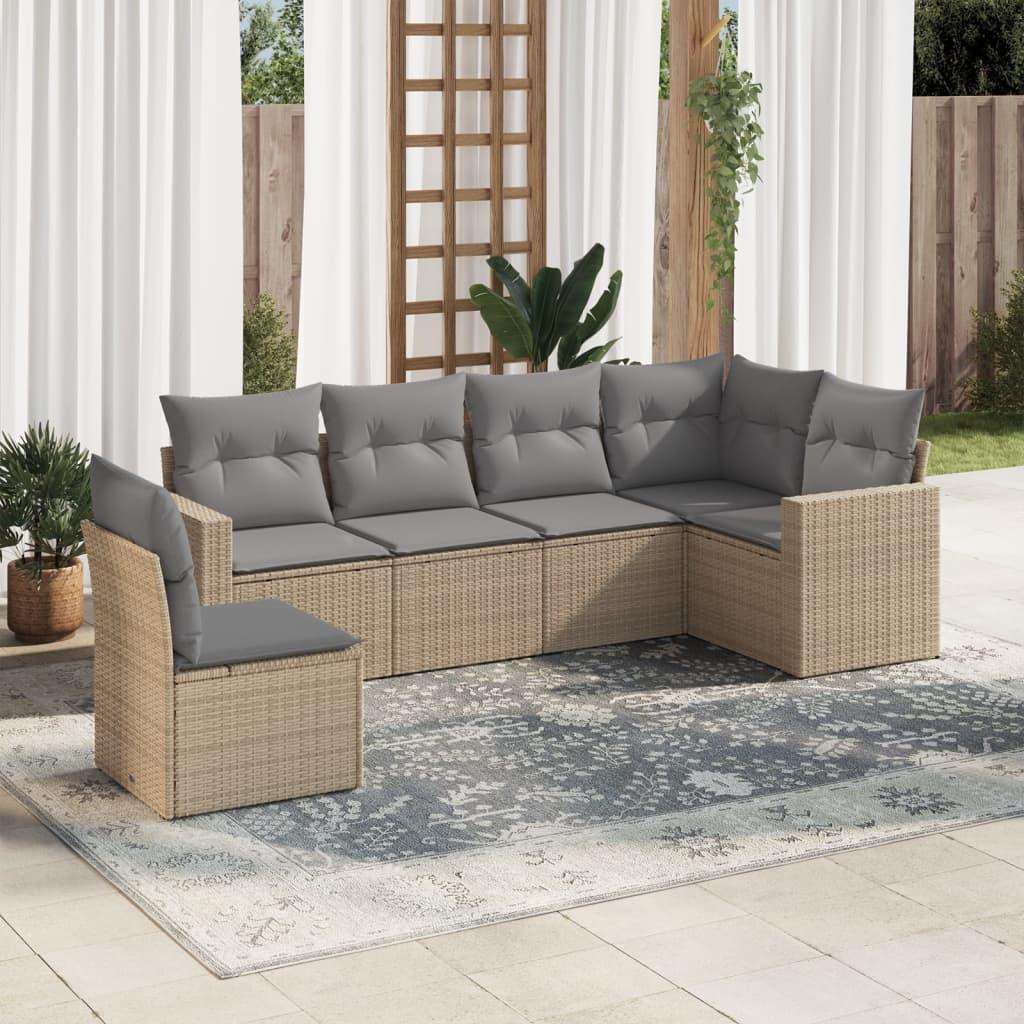 VidaXL set divano da giardino Polirattan  