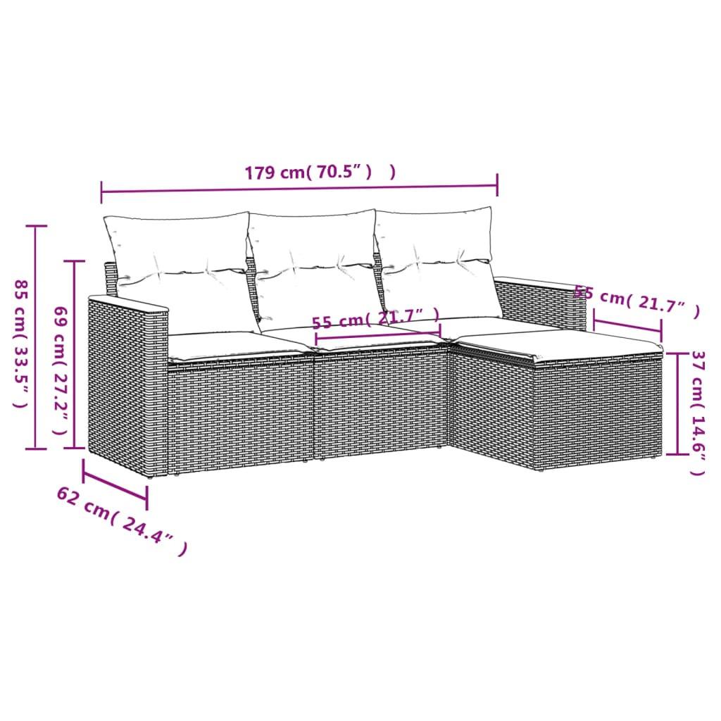 VidaXL Garten sofagarnitur poly-rattan  