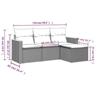 VidaXL Garten sofagarnitur poly-rattan  