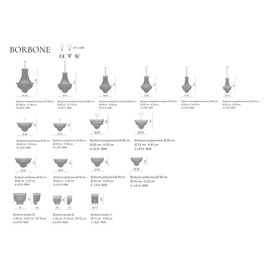 mutoni Lampada da soffitto Borbone  