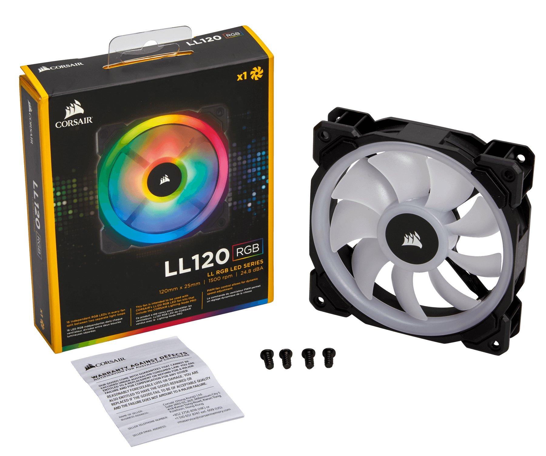 Corsair  LL120 RGB Case per computer Ventilatore 12 cm Nero, Bianco 