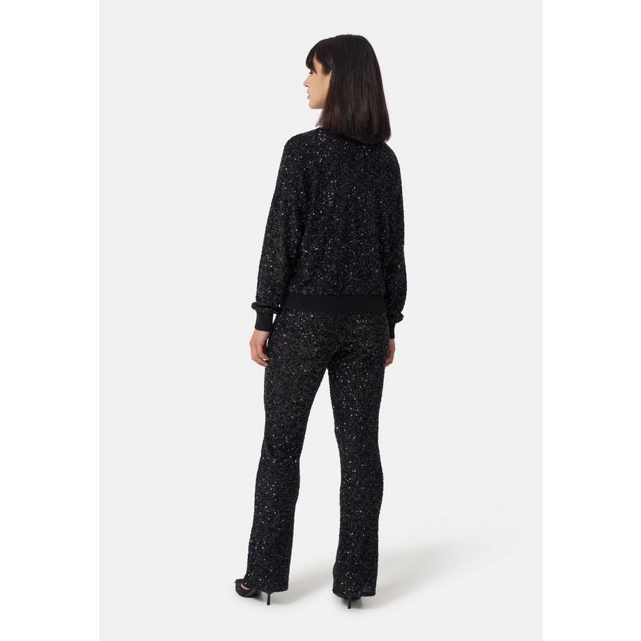 CASH-MERE.CH Pantalon Laine Cachemire Paillettes Regular Fit  