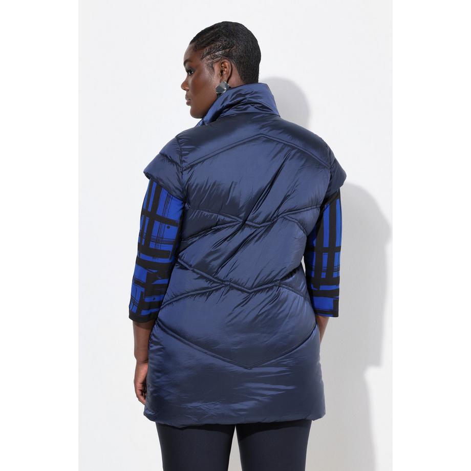 Ulla Popken Steppweste Wasserabweisend Stehkragen 2-Wege-Zipper  