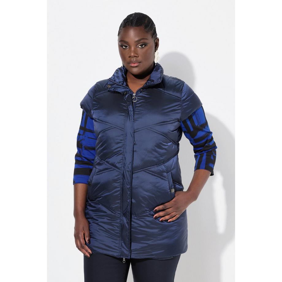 Ulla Popken Steppweste Wasserabweisend Stehkragen 2-Wege-Zipper  