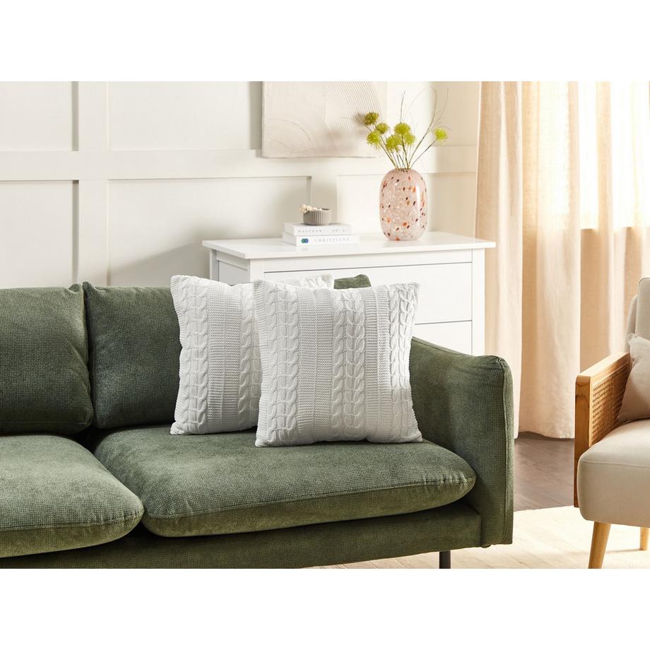 Beliani Lot de 2 coussins décoratifs en Coton  CADETIA  