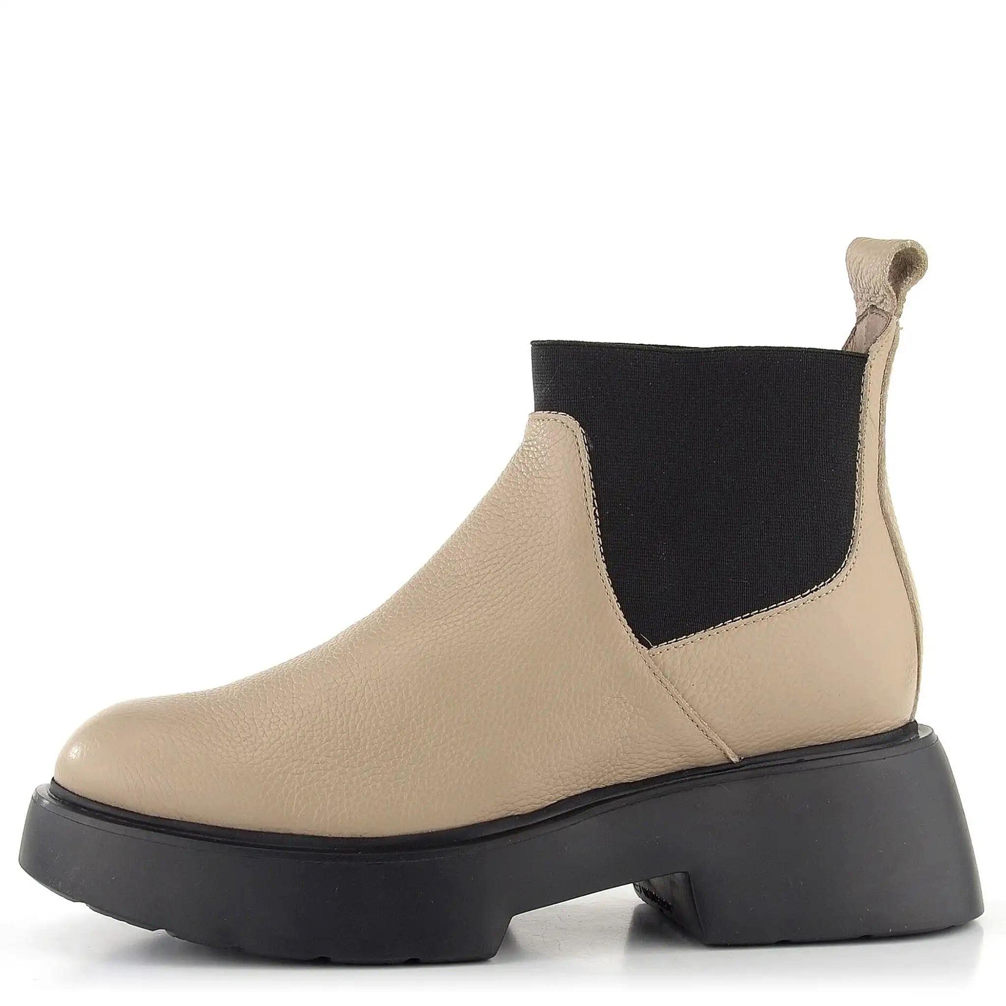 Image of C-6712 - Leder Stiefelette Unisex Beige 38