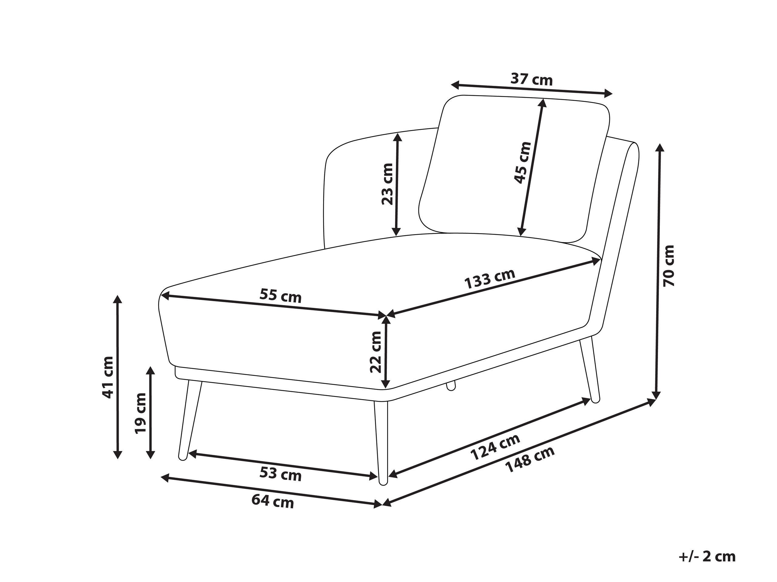 Beliani Chaise longue côté droit en Polyester Rétro ARTHEZE  