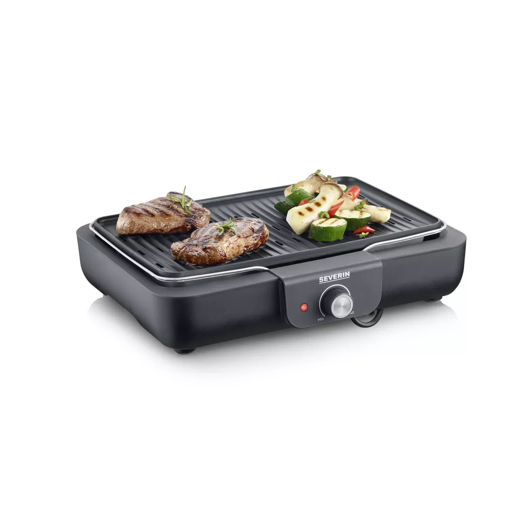 SEVERIN Tischgrill PG 8556, mit Grillplatte, schwarz