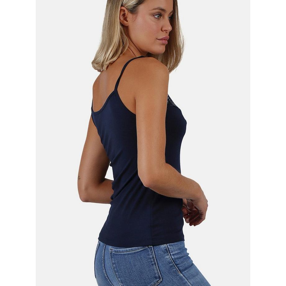 Admas Tanktop Pailletten Ausschnitt  