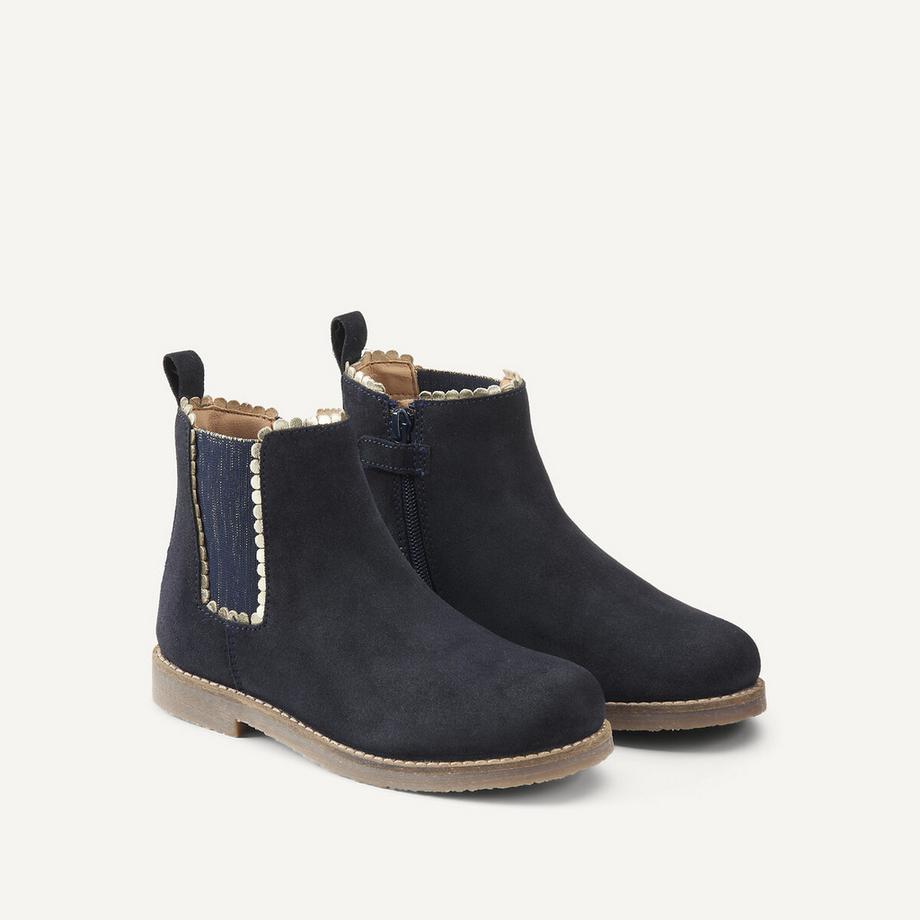 La Redoute Collections Chelsea Boots aus Veloursleder mit Metallic Details  