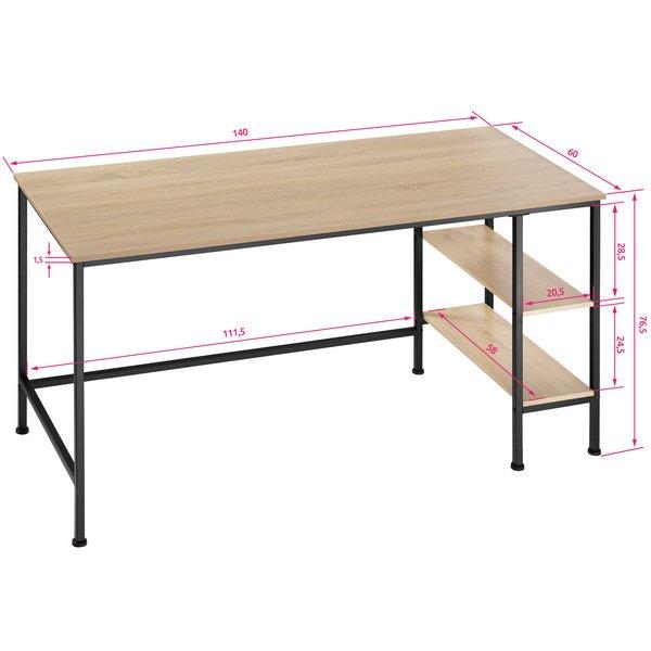 Tectake Bureau informatique DONEGAL 140x60x76,5cm  