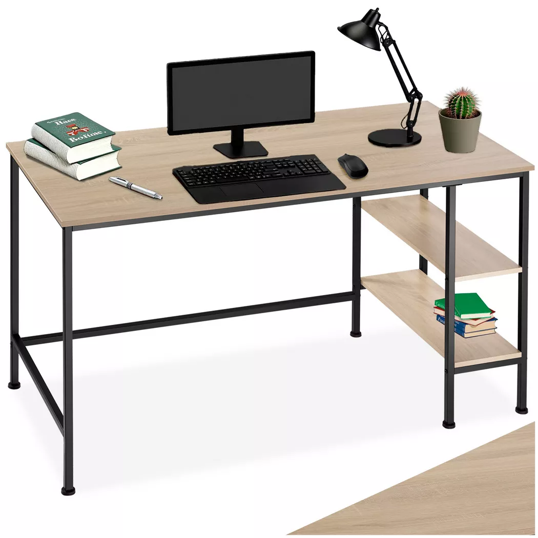 Tectake - Bureau DONEGAL style industriel, 60X140CM, Sable