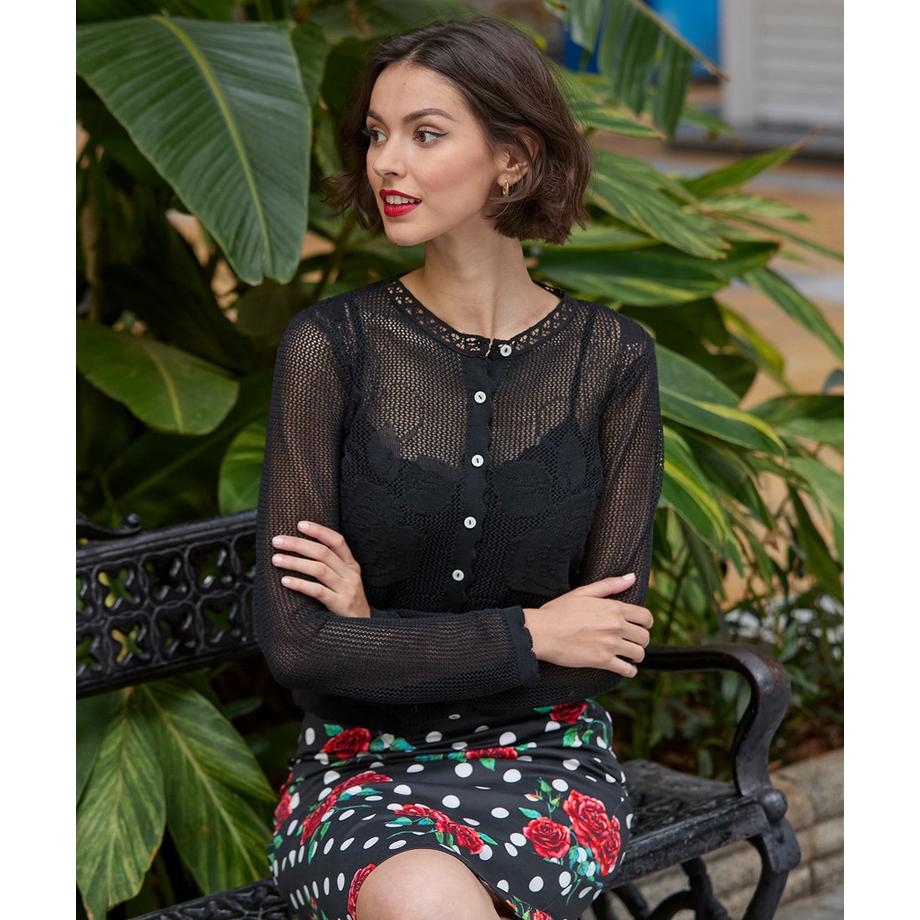 Joe Browns Gilet Rose Transparent Dentelle  