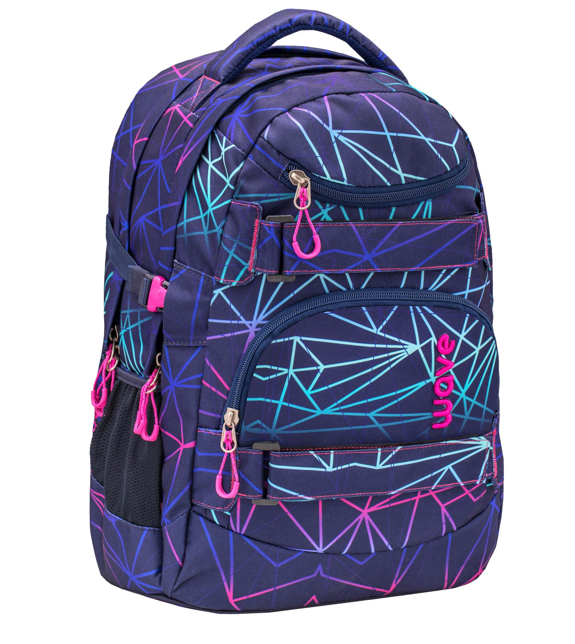 Image of Wave Laptop Schulrucksack Stripes Purple Mädchen Violett ONE SIZE