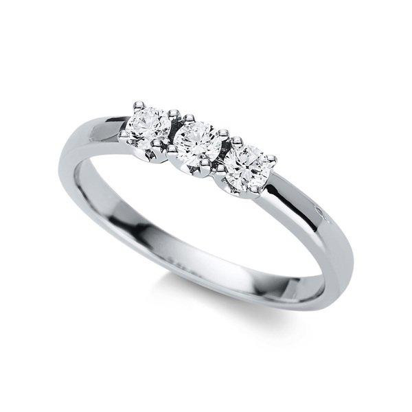 Image of Ring 750/18k Weissgold Diamant 0.29ct. Damen Silber 54