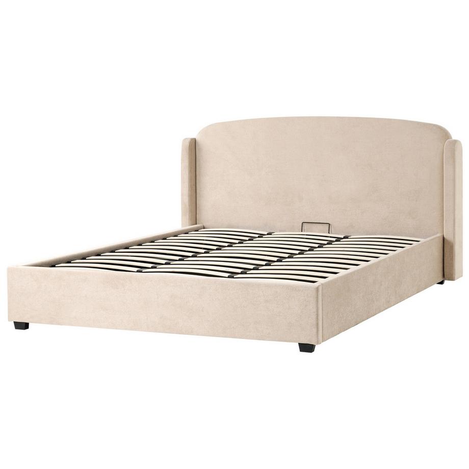 Beliani Letto contenitore en Tessuto  BERNAY  