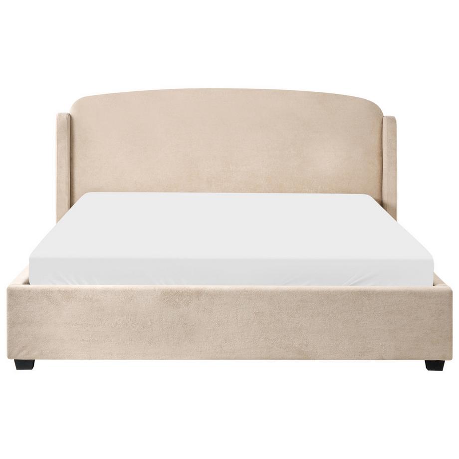 Beliani Letto contenitore en Tessuto  BERNAY  