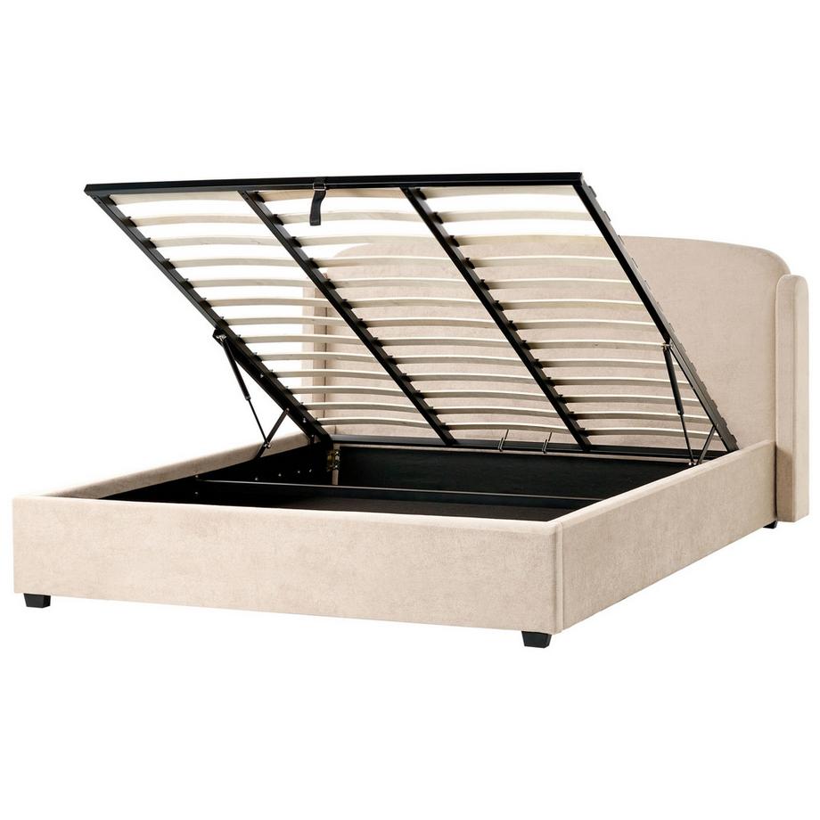 Bett mit Stauraum aus Stoff  BERNAY