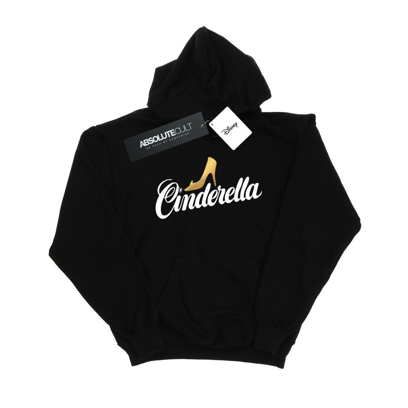 Image of Cinderella Shoe Logo Kapuzenpullover Damen Schwarz L