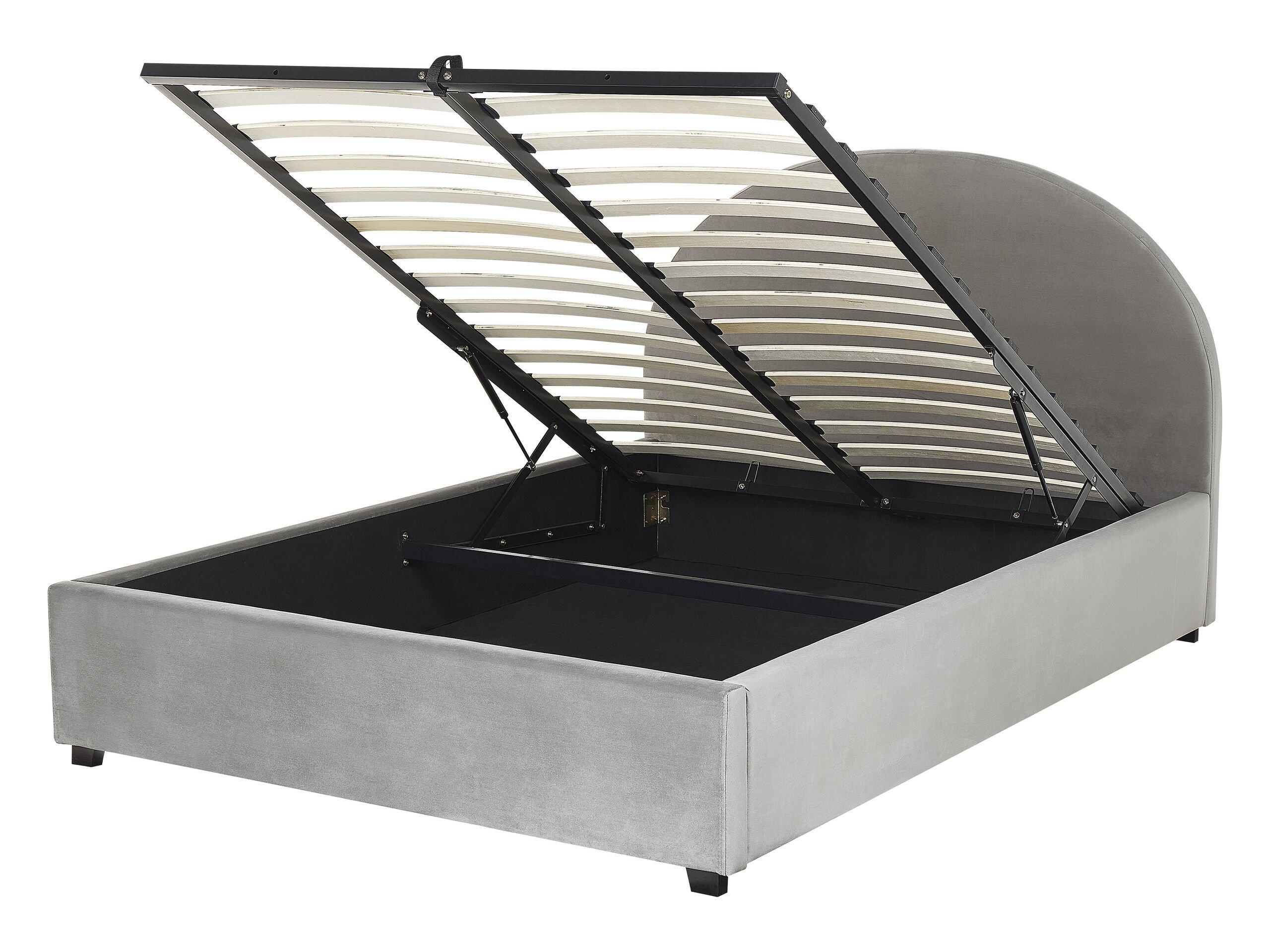 Image of Bett mit Bettkasten aus Samtstoff Retro VAUCLUSE Bett mit Bettkasten aus Samtstoff Retro VAUCLUSE