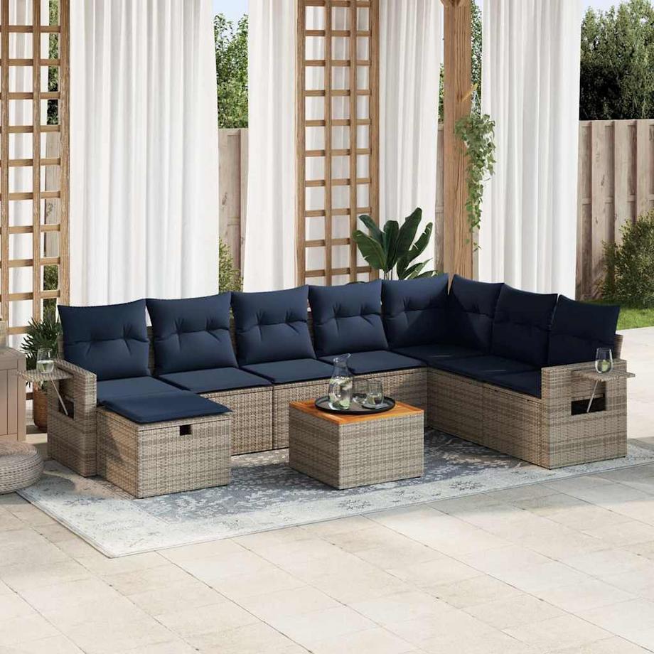VidaXL set di divani da giardino Polirattan  