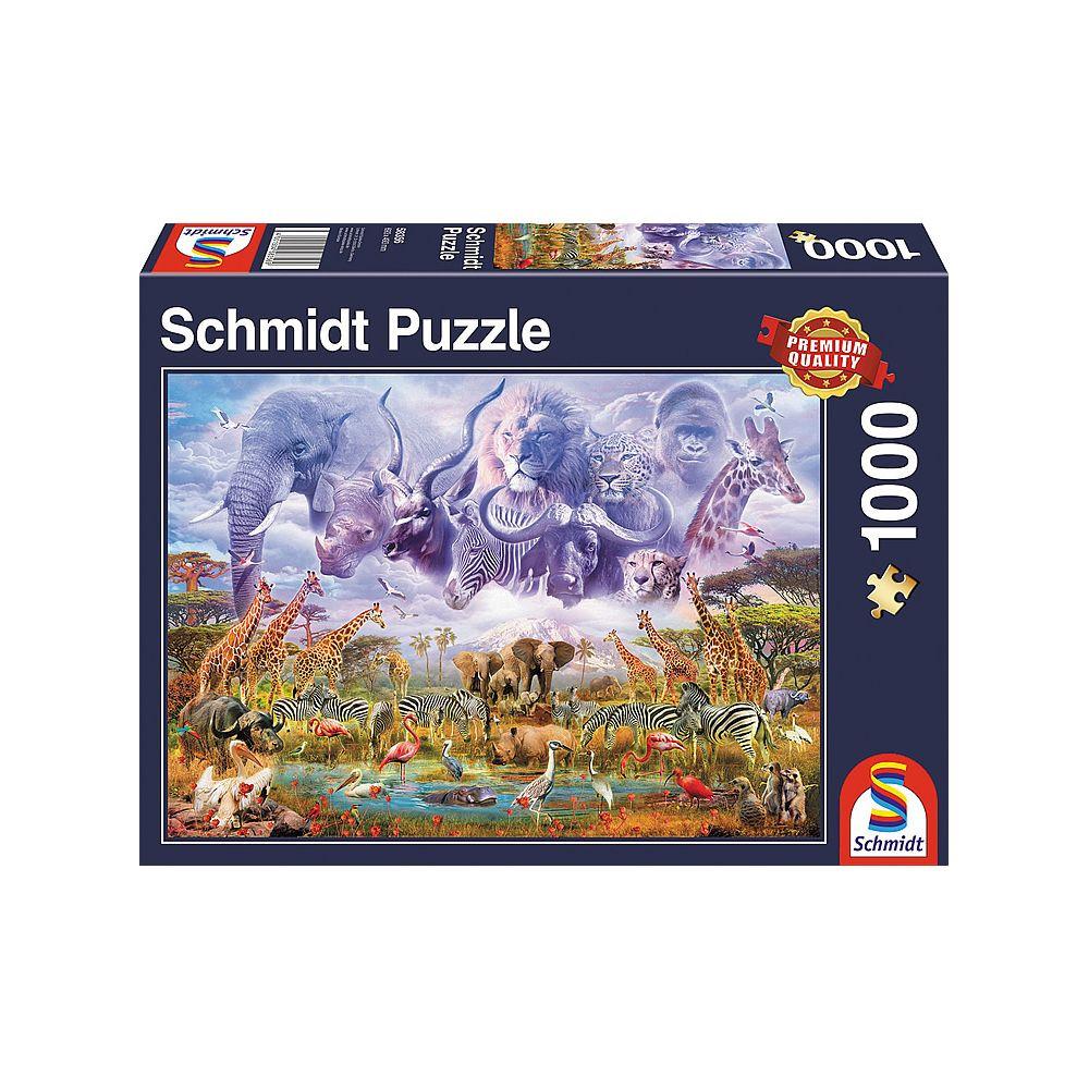 Schmidt  Puzzle Tiere an der Wasserstelle (1000Teile) 