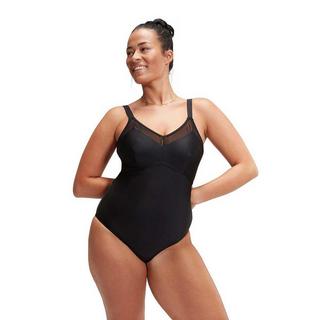 speedo  badeanzug, damen eco mesh detail 1p bla 