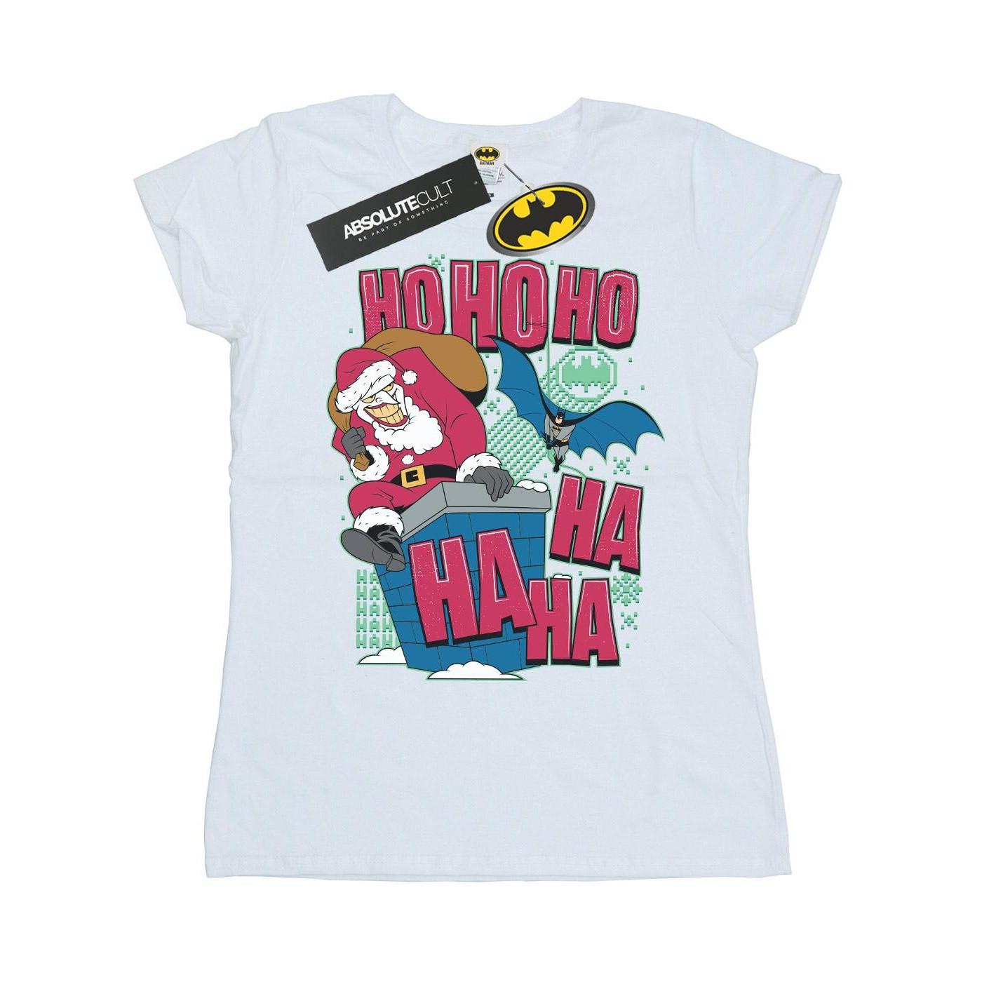 Image of Batman And Joker Ha Ha Ha Ho Ho Ho Tshirt Damen Weiss L
