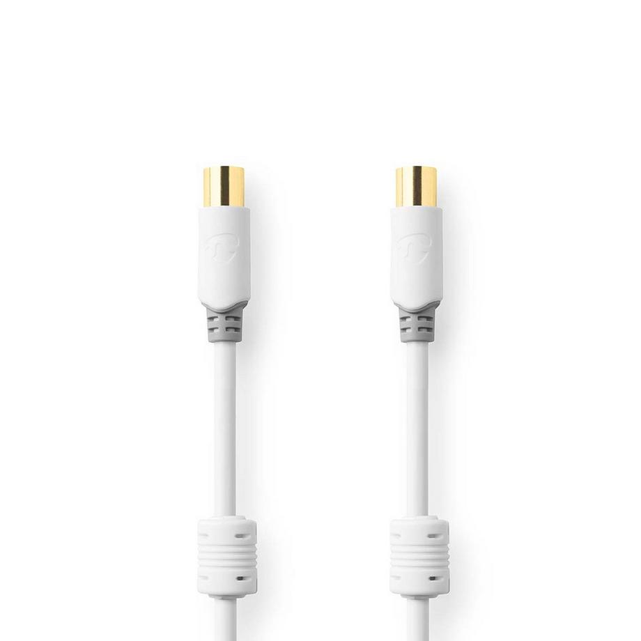 Nedis  Koaxialkabel | IEC (Koax) Stecker | IEC (Koax) Buchse | Vergoldet | 100 dB | 75 Ohm | Doppelt geschirmt | 10,0 m | Rund | PVC | Weiß | Kartoniert 