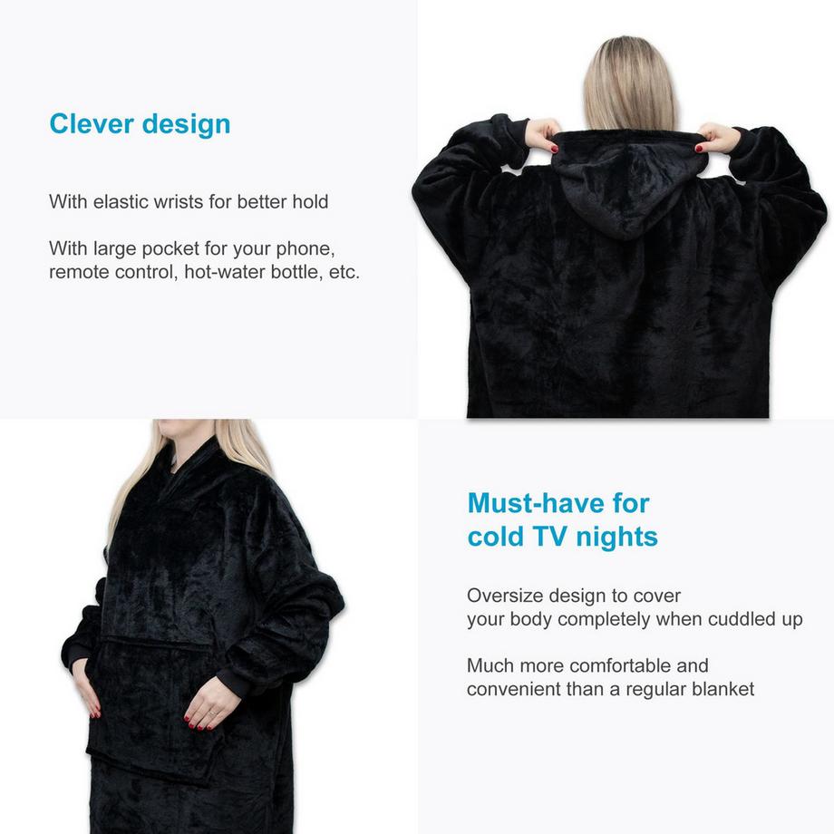 Intirilife Coperta Con Cappuccio Sherpa Oversize  