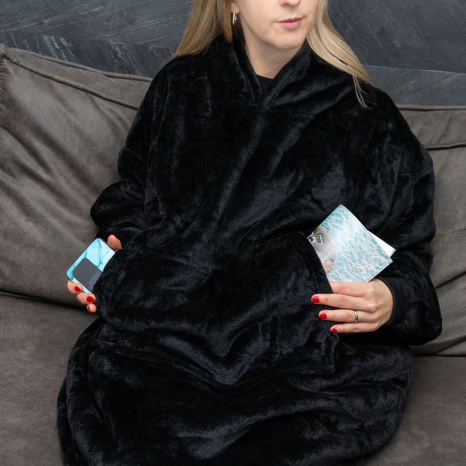 Intirilife Coperta Con Cappuccio Sherpa Oversize  