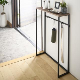 Yamazaki Consolle d'ingresso in metallo bianco e legno - L60 cm  