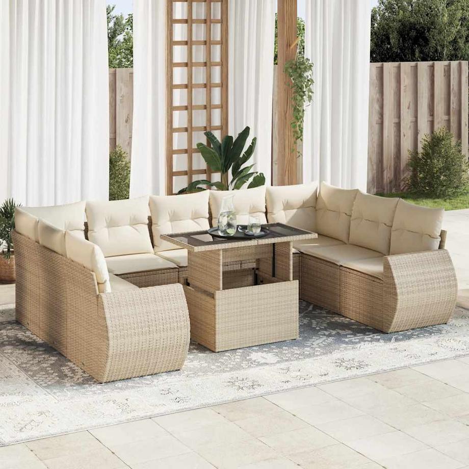 VidaXL Ensemble de canapés de jardin rotin synthétique  
