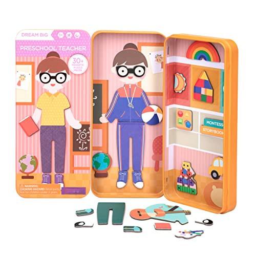 Activity-board  Magnetspiel Box Dress Up - Lehrer zum Verkleiden I Fördert Motorik + Fantasie I Ideal für zu Hause und als Reisespiel für Kinder I Magnetspielzeug Kinder 