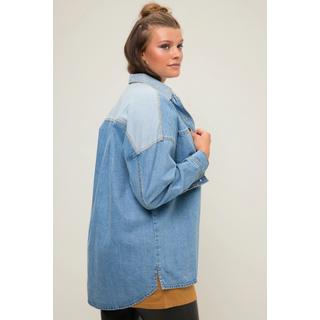 Studio Untold  Jeanshemd, oversized, Patch-Look, Hemdkragen, Langarm 